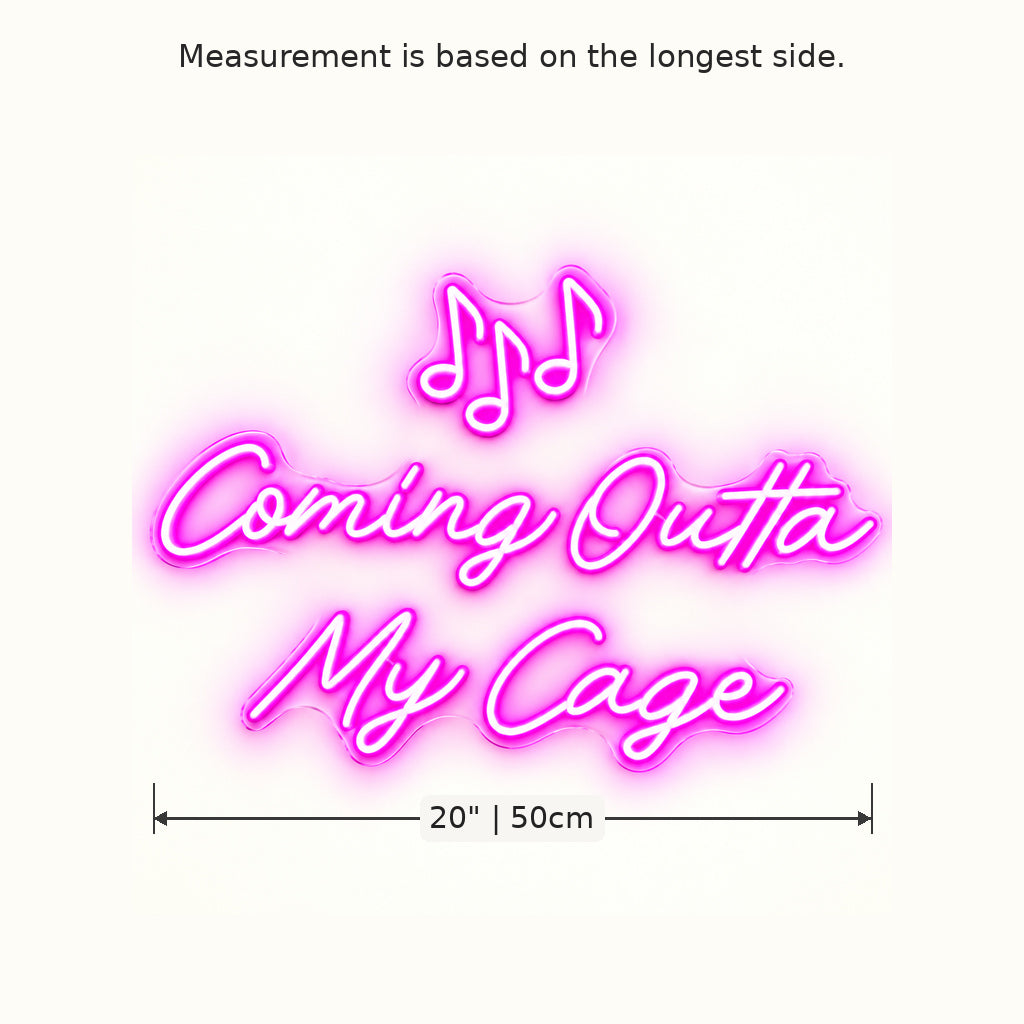 Coming Outta My Cage Song LED Neon Sign image 5