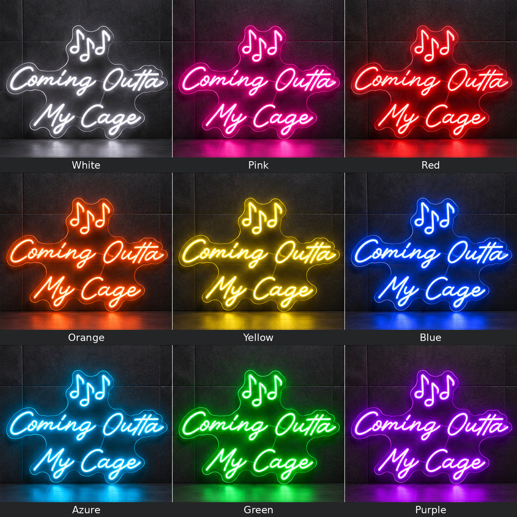 Coming Outta My Cage Song LED Neon Sign image 4