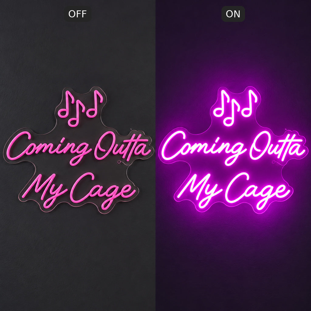 Coming Outta My Cage Song LED Neon Sign image 3