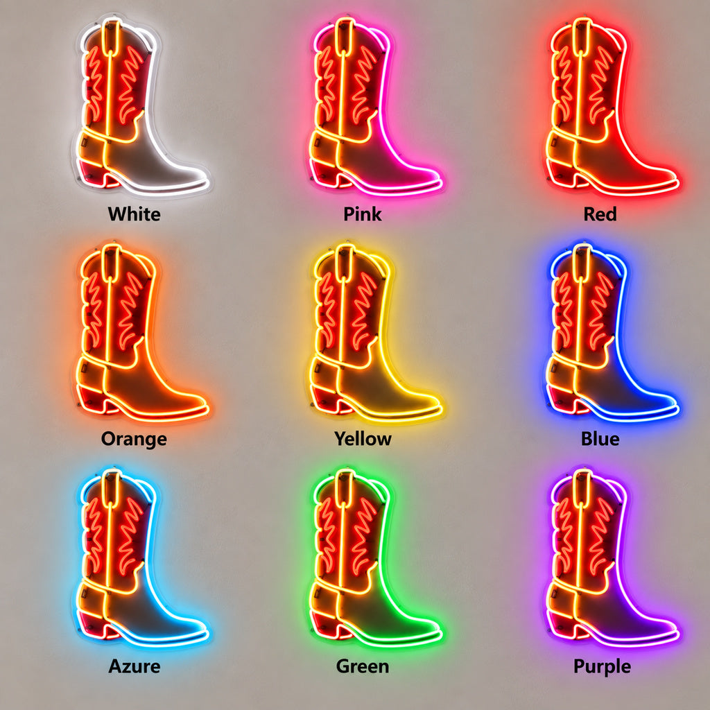 Cowboy Boot Orange LED Neon Sign image 4