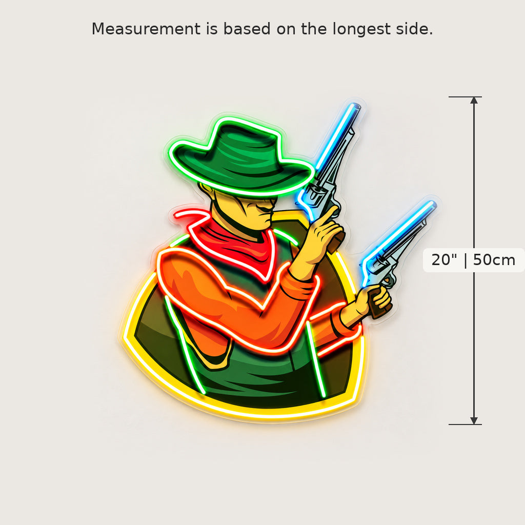 Cowboy With Pistols LED Neon Sign image 5