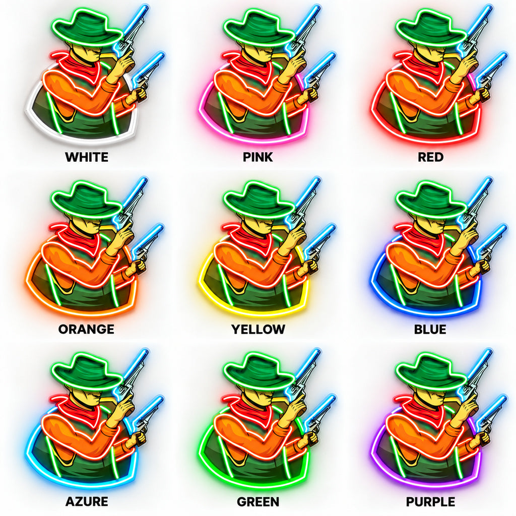 Cowboy With Pistols LED Neon Sign image 4