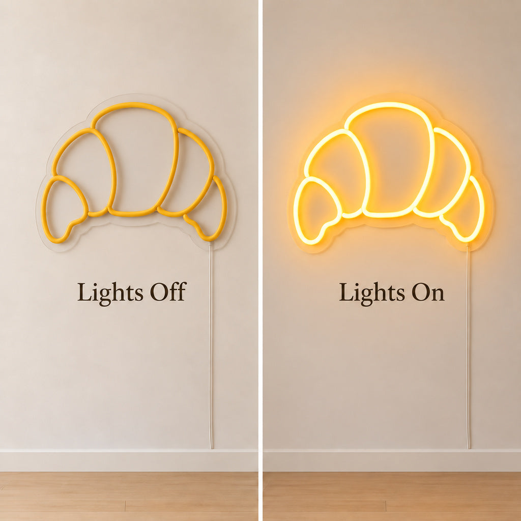 Croissant Outline LED Neon Sign image 3