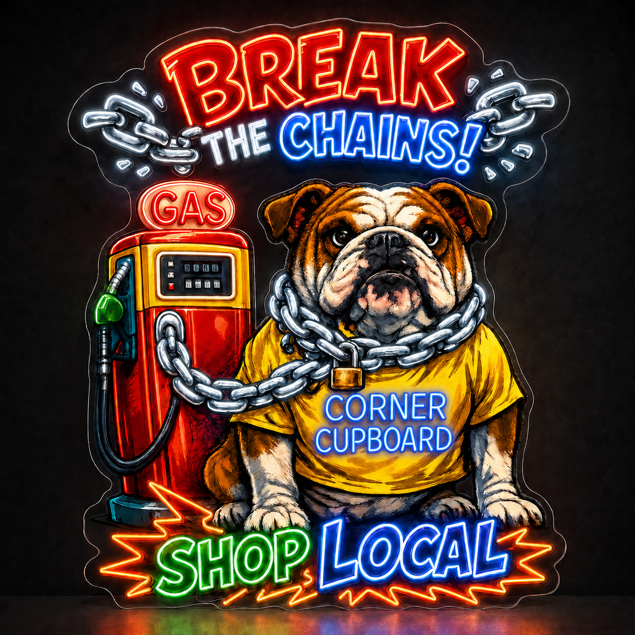 BREAK THE CHAINS Custom LED Neon Sign