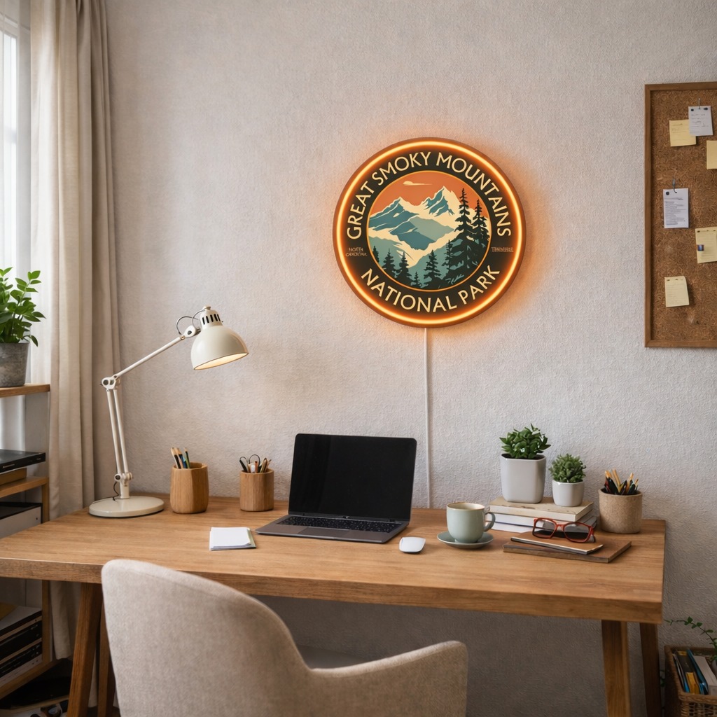 ShineNeon™ Great Smoky Mountains National Park LED Neon Sign - Vintage Nature Wall Decor