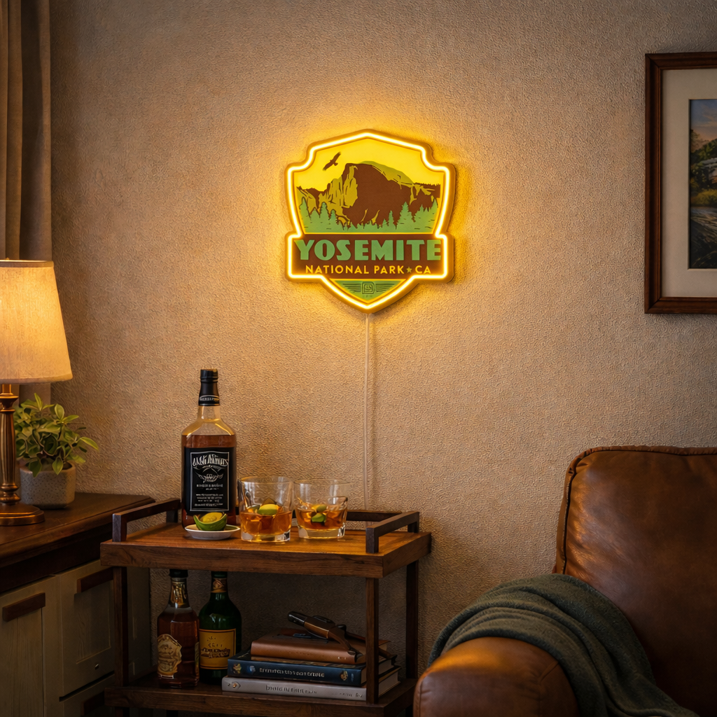 ShineNeon™ Yosemite National Park LED Neon Sign - Half Dome Nature Vibe Wall Decor for Bedroom Man Cave & Gift