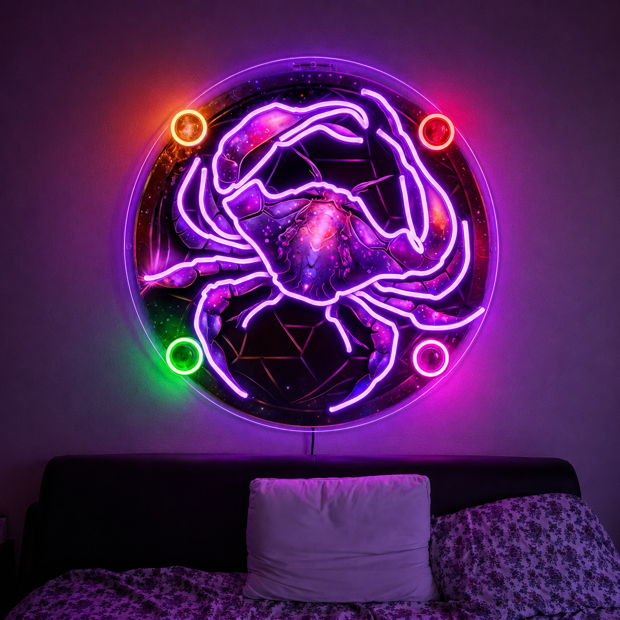 Cancer Zodiac with Crab Custom Led Neon Sign