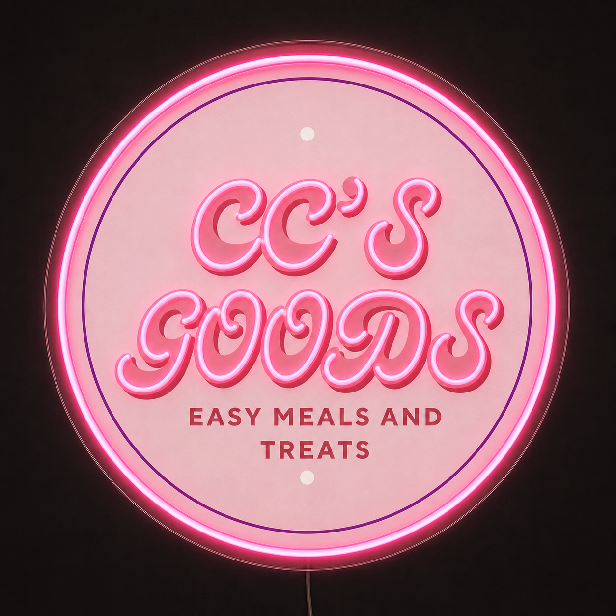 CC'S GOODS EASY MEALS AND TREATS Custom LED Neon Sign