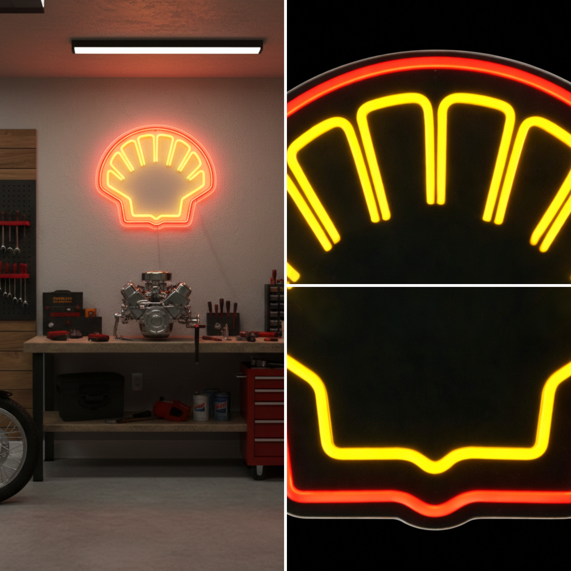 ShineNeon™ Vintage Shell LED Neon Sign - Retro Garage & Man Cave Decor