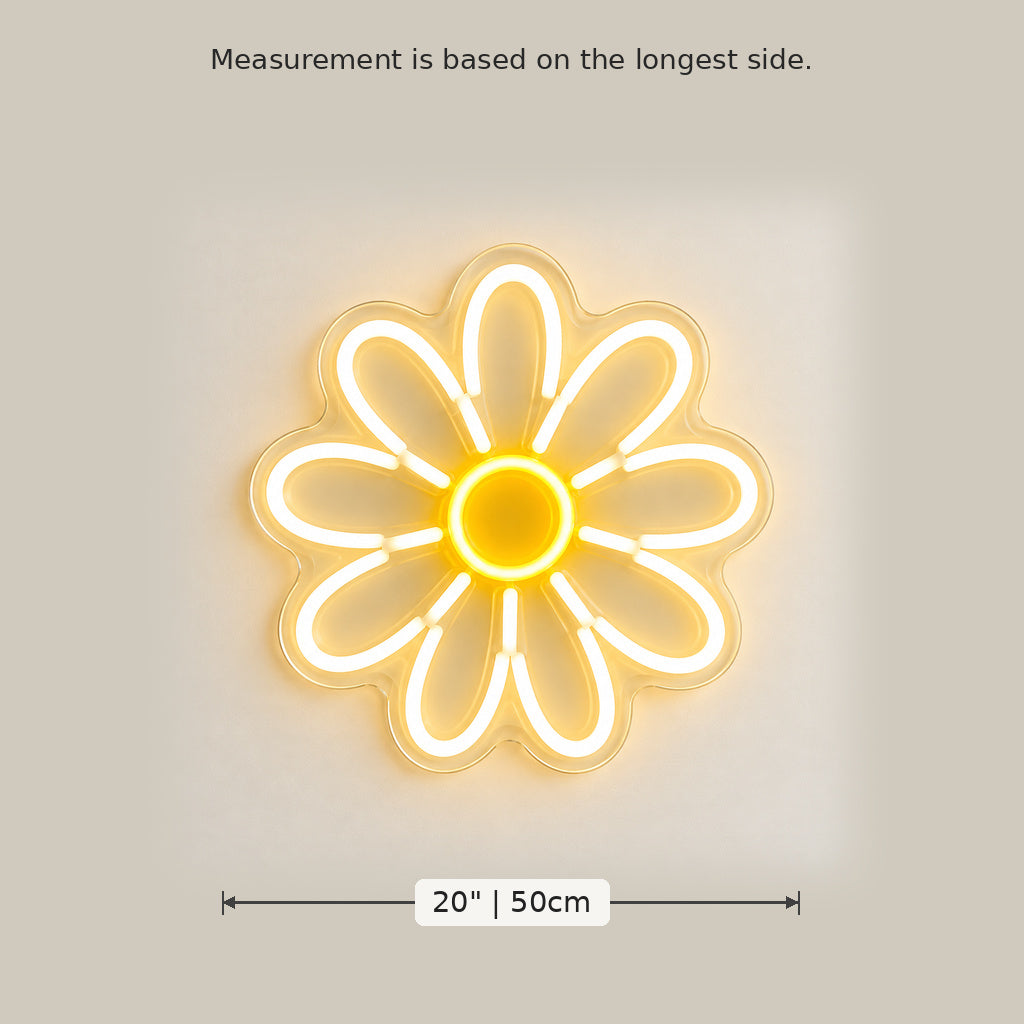 Daisy Flower Warm White LED Neon Sign image 5