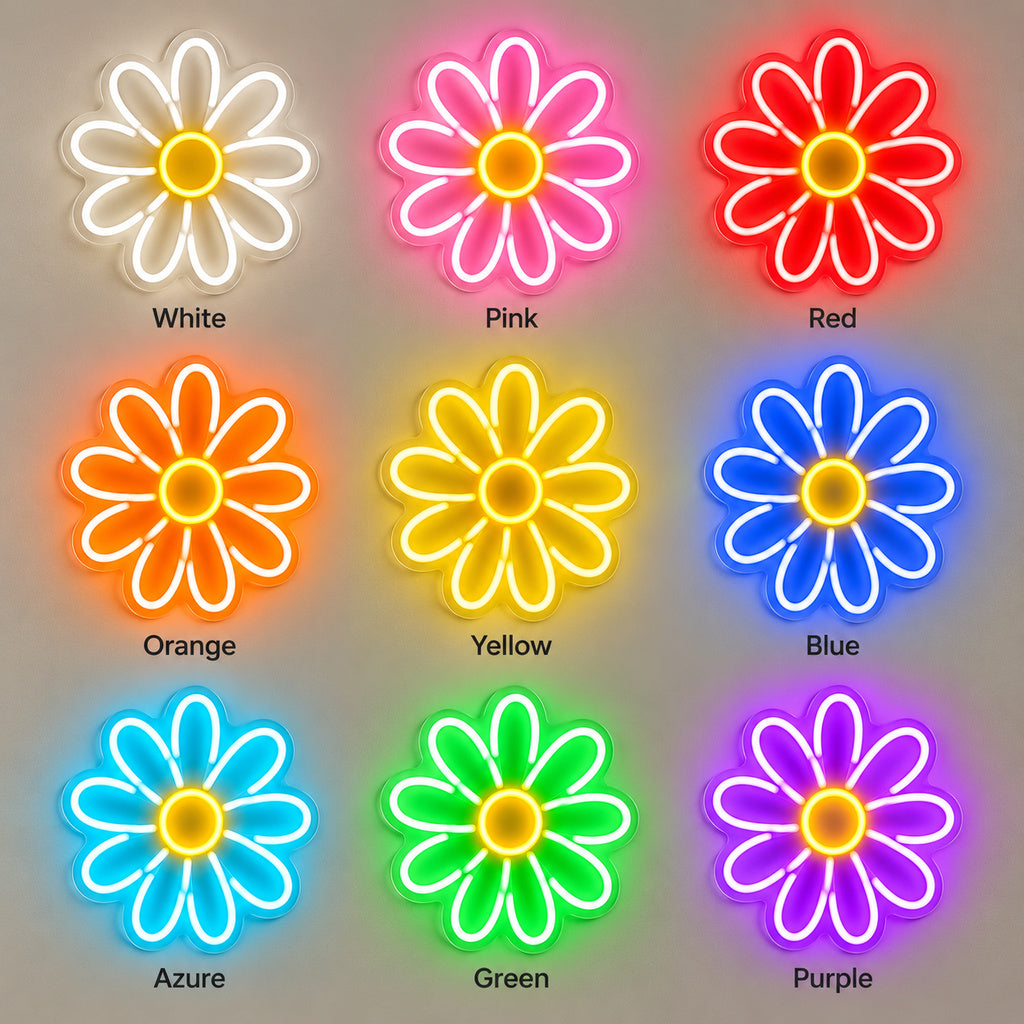 Daisy Flower Warm White LED Neon Sign image 4