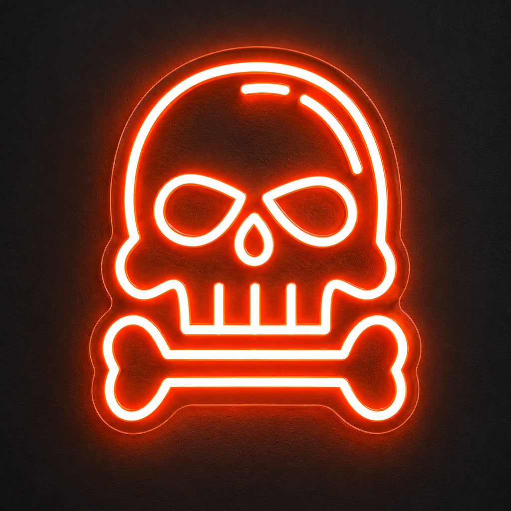 Dangerous Goods Skull Bones LED Neon Sign image 1