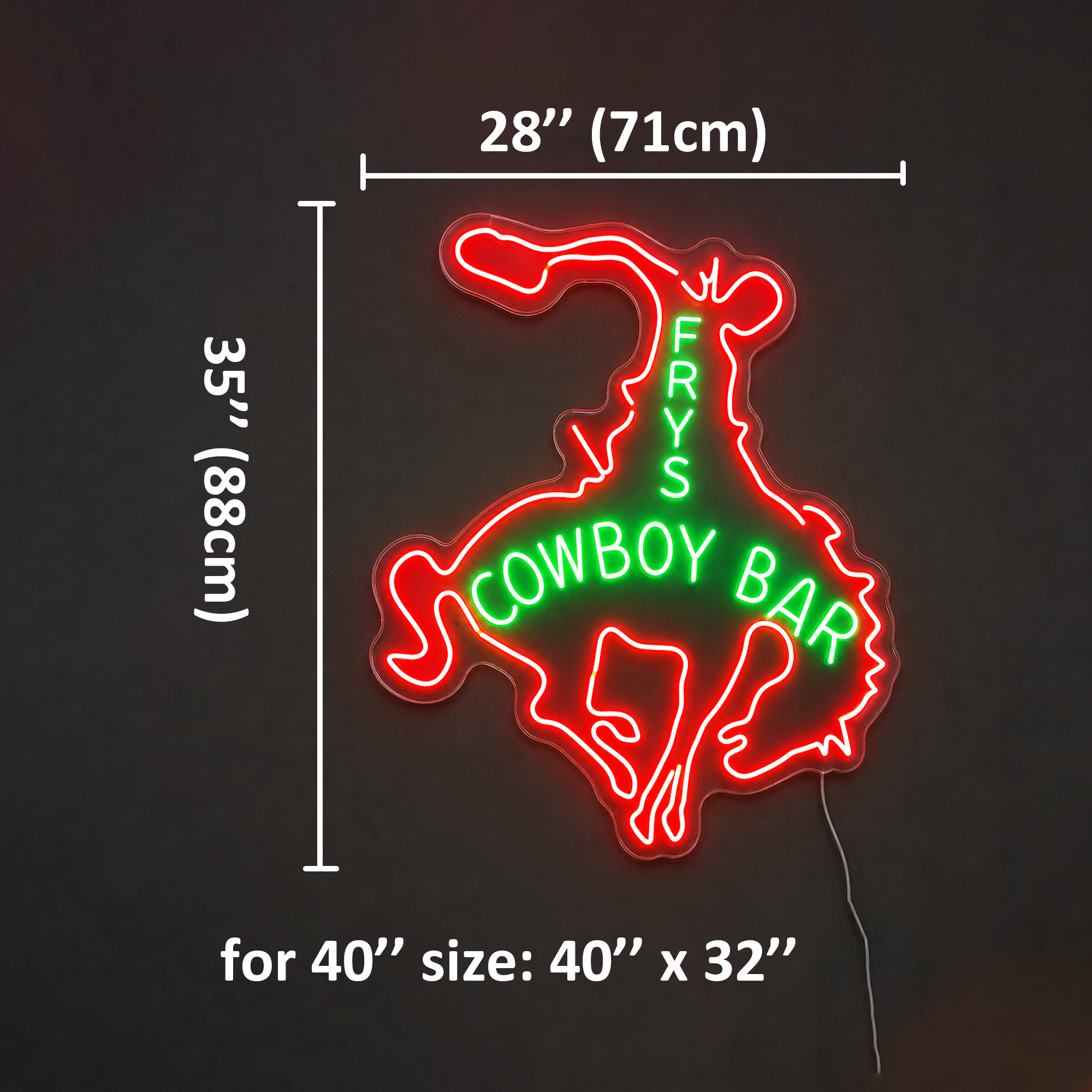 FRYS COWBOY BAR Custom LED Neon Sign