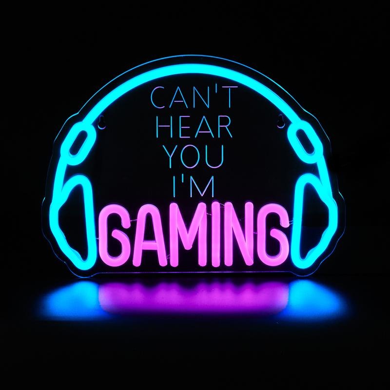 Gaming USB LED Neon Sign for Bar Game Room & Man Cave Wall Decor