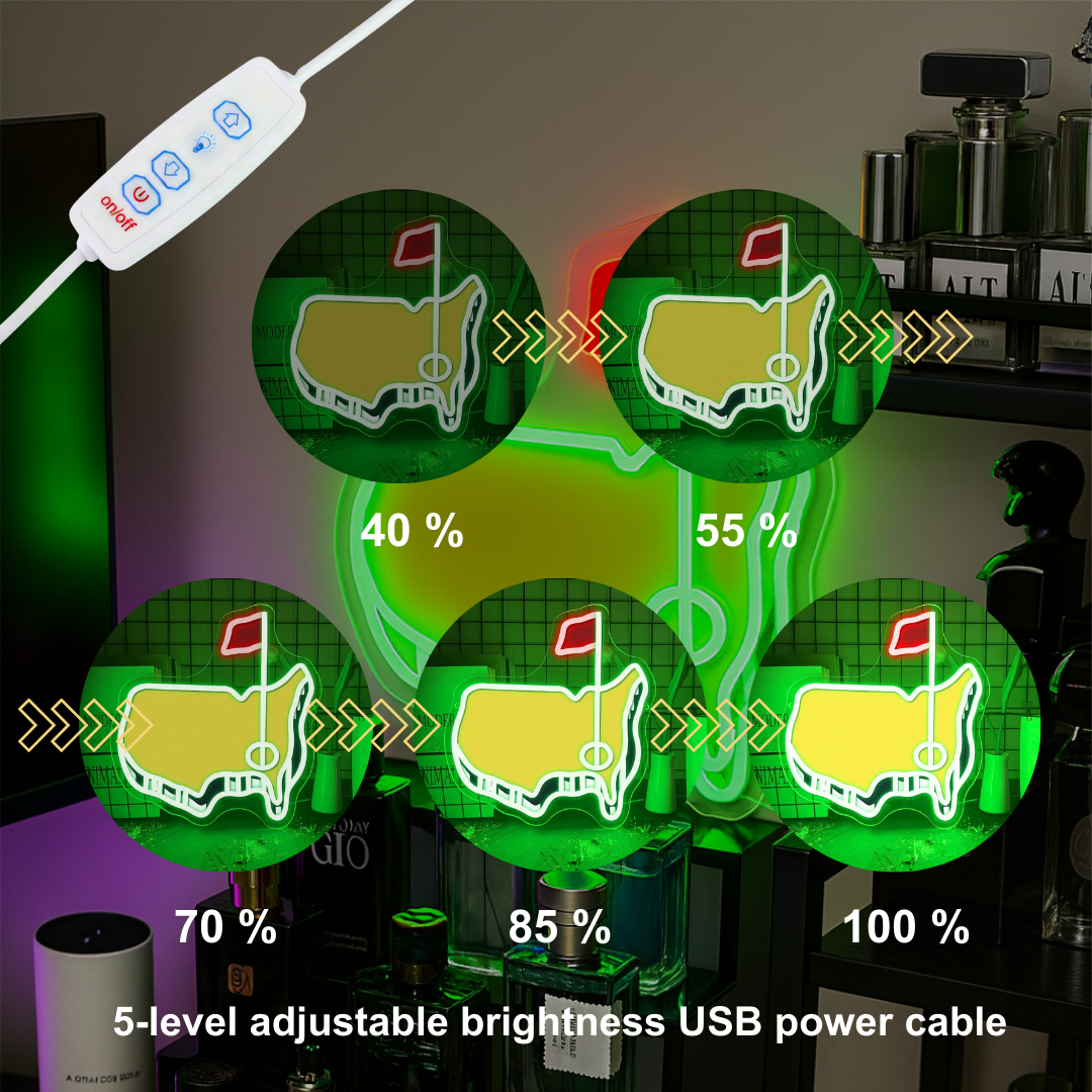 Golf USB LED Neon Sign for Bar Garage Man Cave and Gift