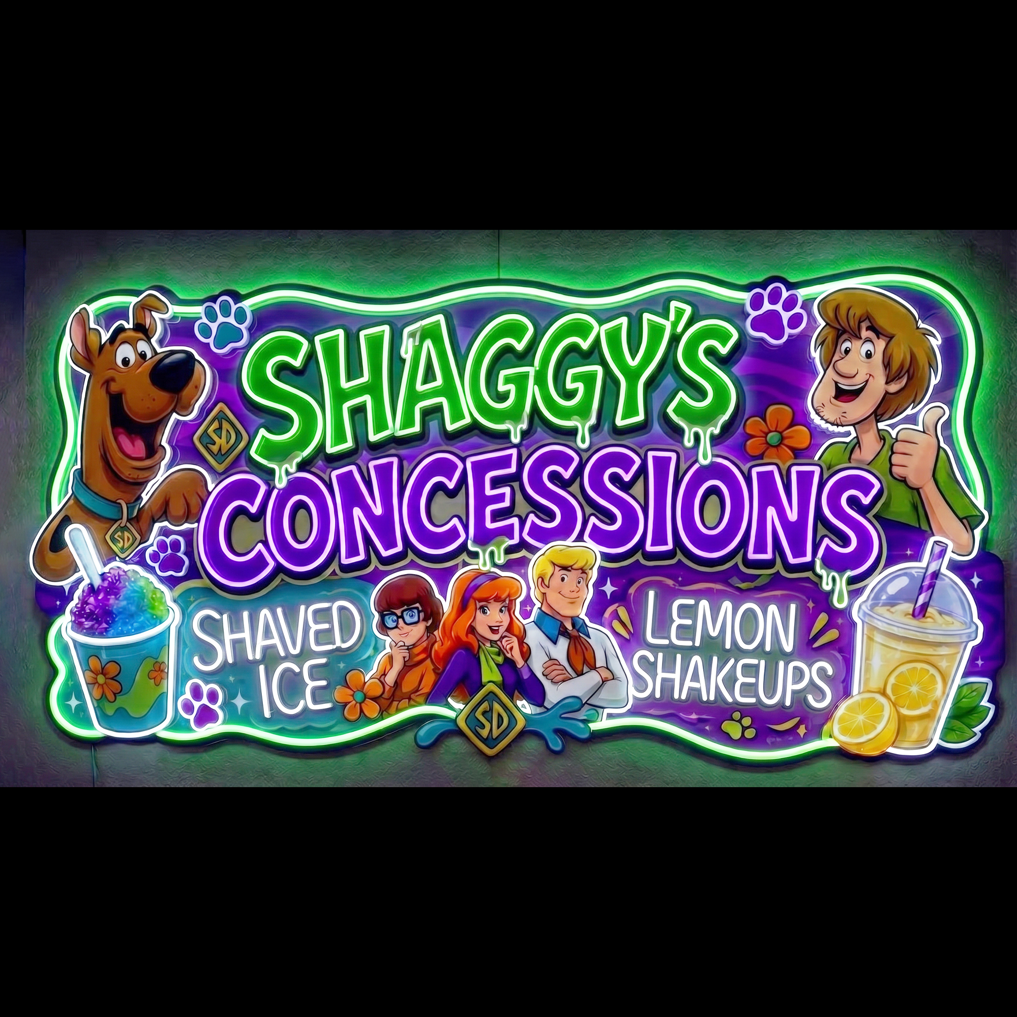 SHAGGY'S CONCESSIONS Custom LED Neon Sign
