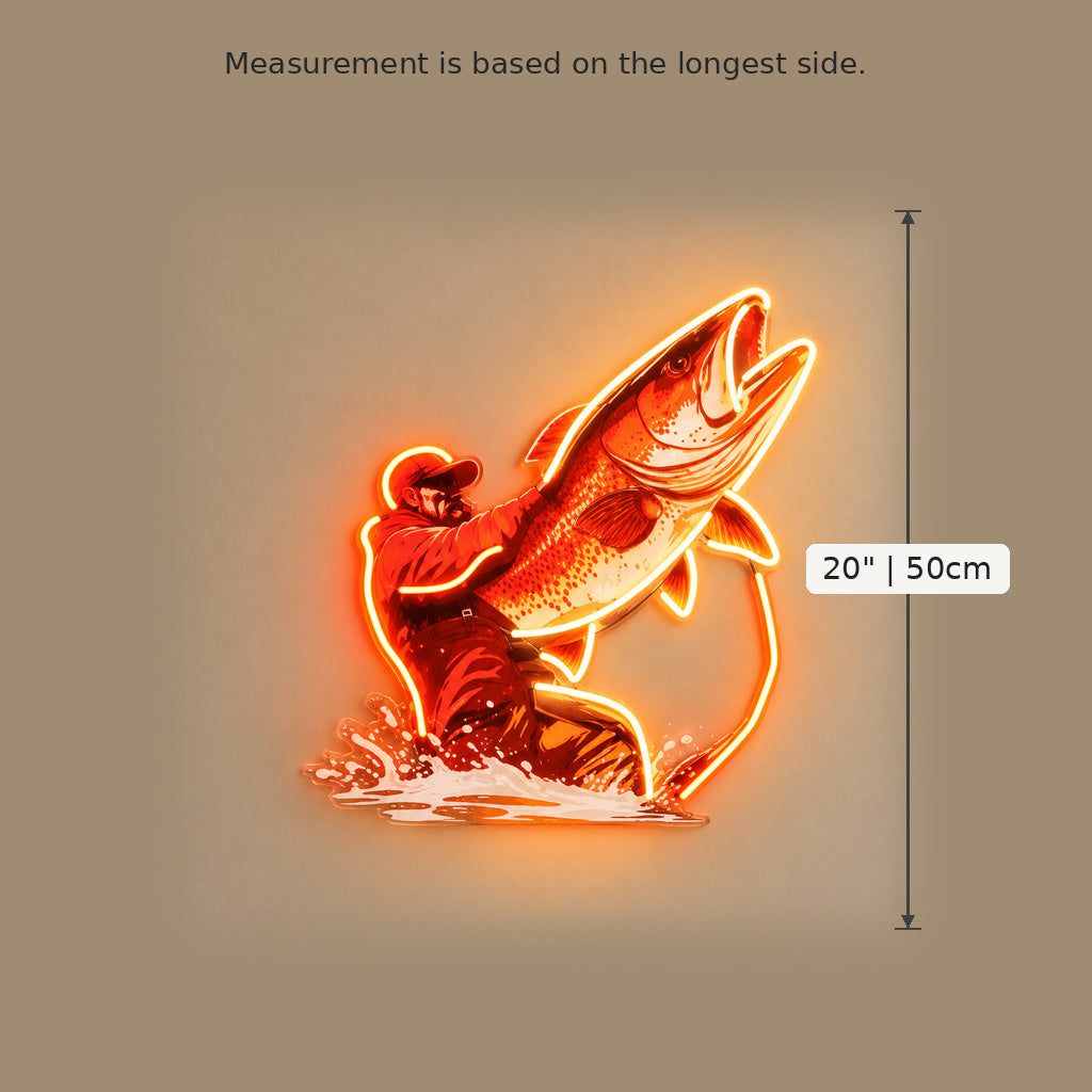 Fisherman Catching Fish LED Neon Sign image 5