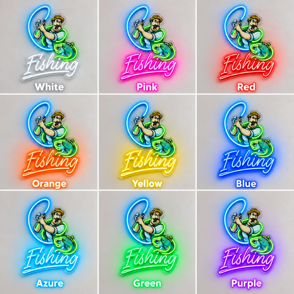 Fishing Fisherman LED Neon Sign image 4