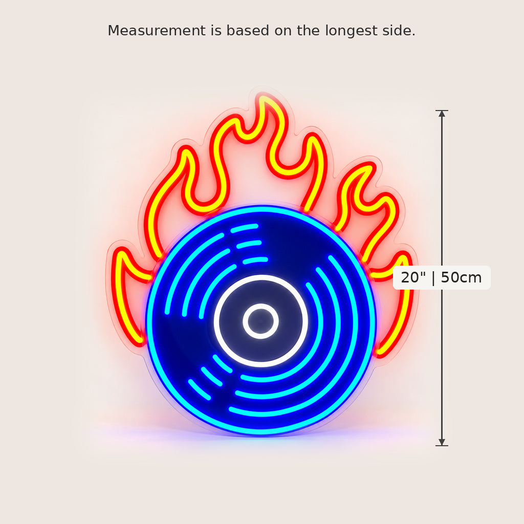 Flaming Vinyl Record LED Neon Sign image 5