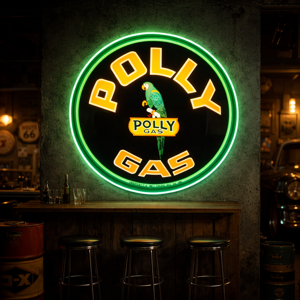 ShineNeon™ Vintage Parrot Gas Neon Sign | Retro Garage Decor & Man Cave Wall Art