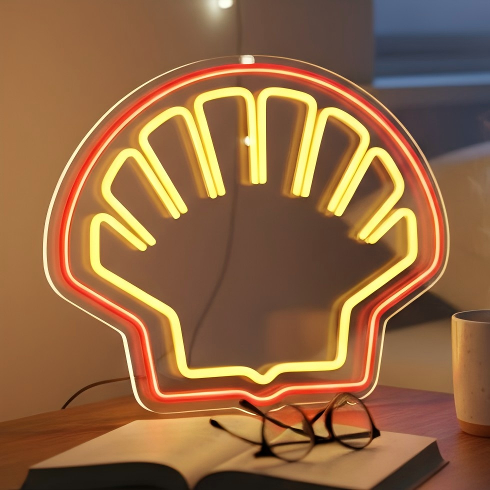 ShineNeon™ Vintage Shell LED Neon Sign - Retro Garage & Man Cave Decor