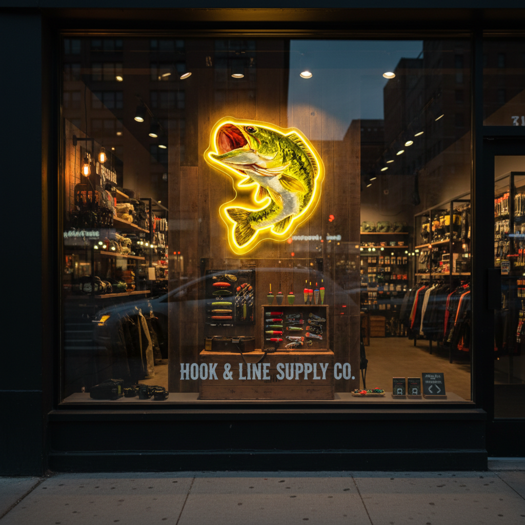 ShineNeon™ Largemouth Bass Fishing LED Neon Sign - Vivid Angler Cave bar & Cabin Wall Decor