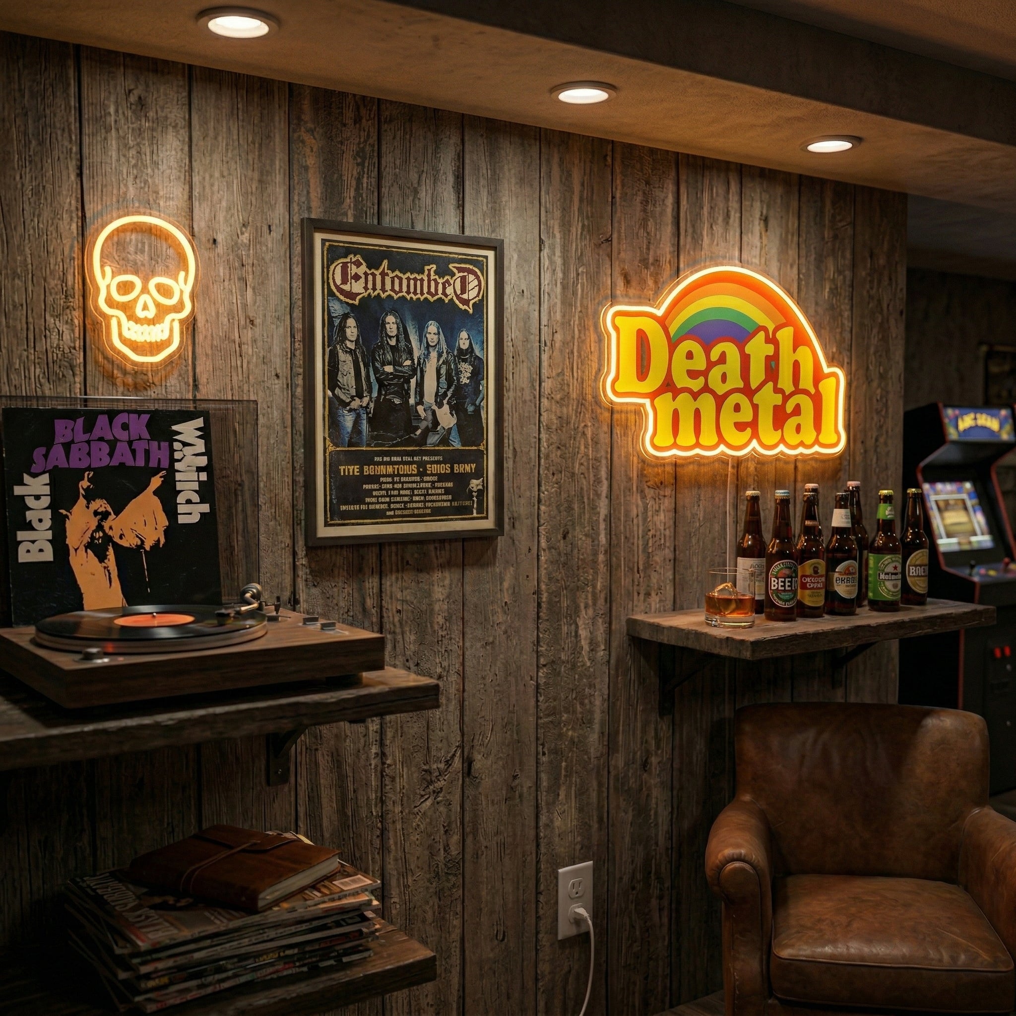 ShineNeon™ Rainbow Death Metal LED Neon Sign - Retro Pastel Sarcastic Wall Decor for Gaming & Mancave