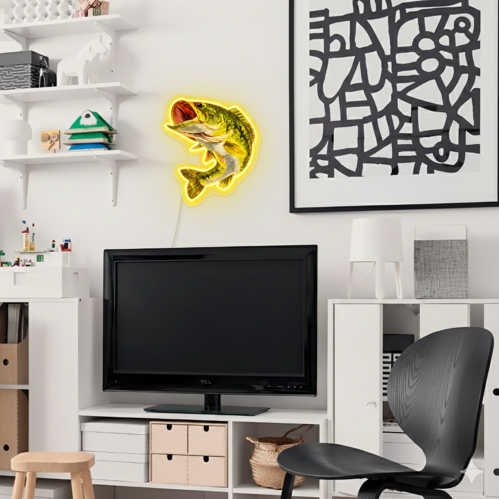 ShineNeon™ Largemouth Bass Fishing LED Neon Sign - Vivid Angler Cave bar & Cabin Wall Decor