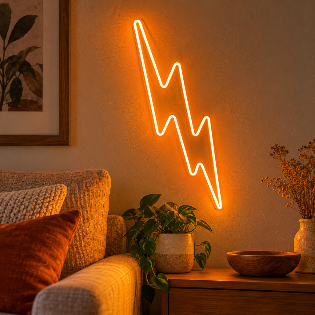 Jagged Lightning Orange LED Neon Sign image 2
