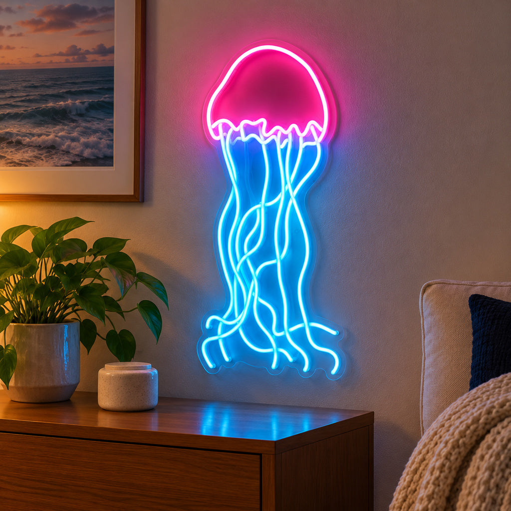 Jellyfish Pink Blue LED Neon Sign image 2