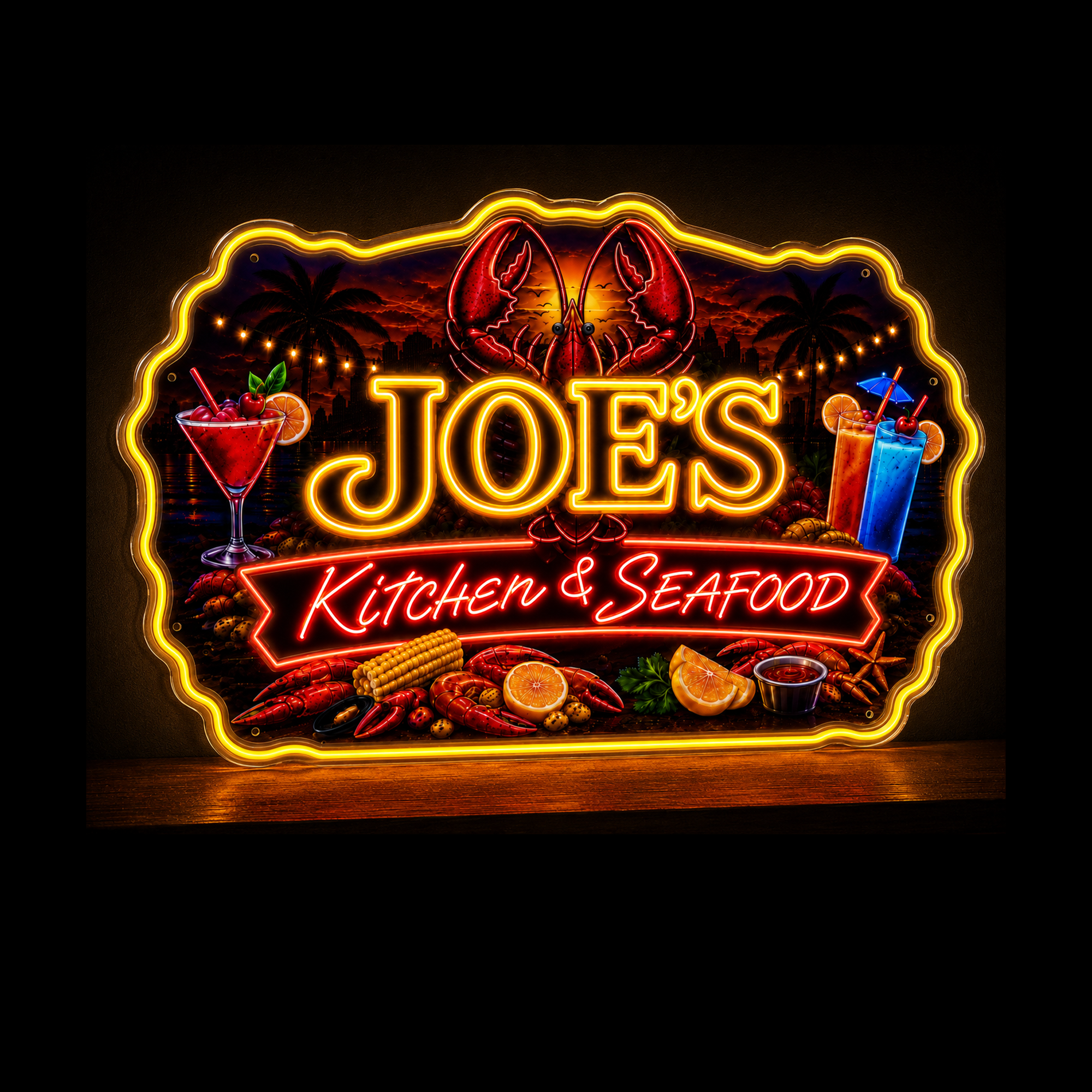 JOE'S Kitchen & Seafood Custom LED Neon Sign