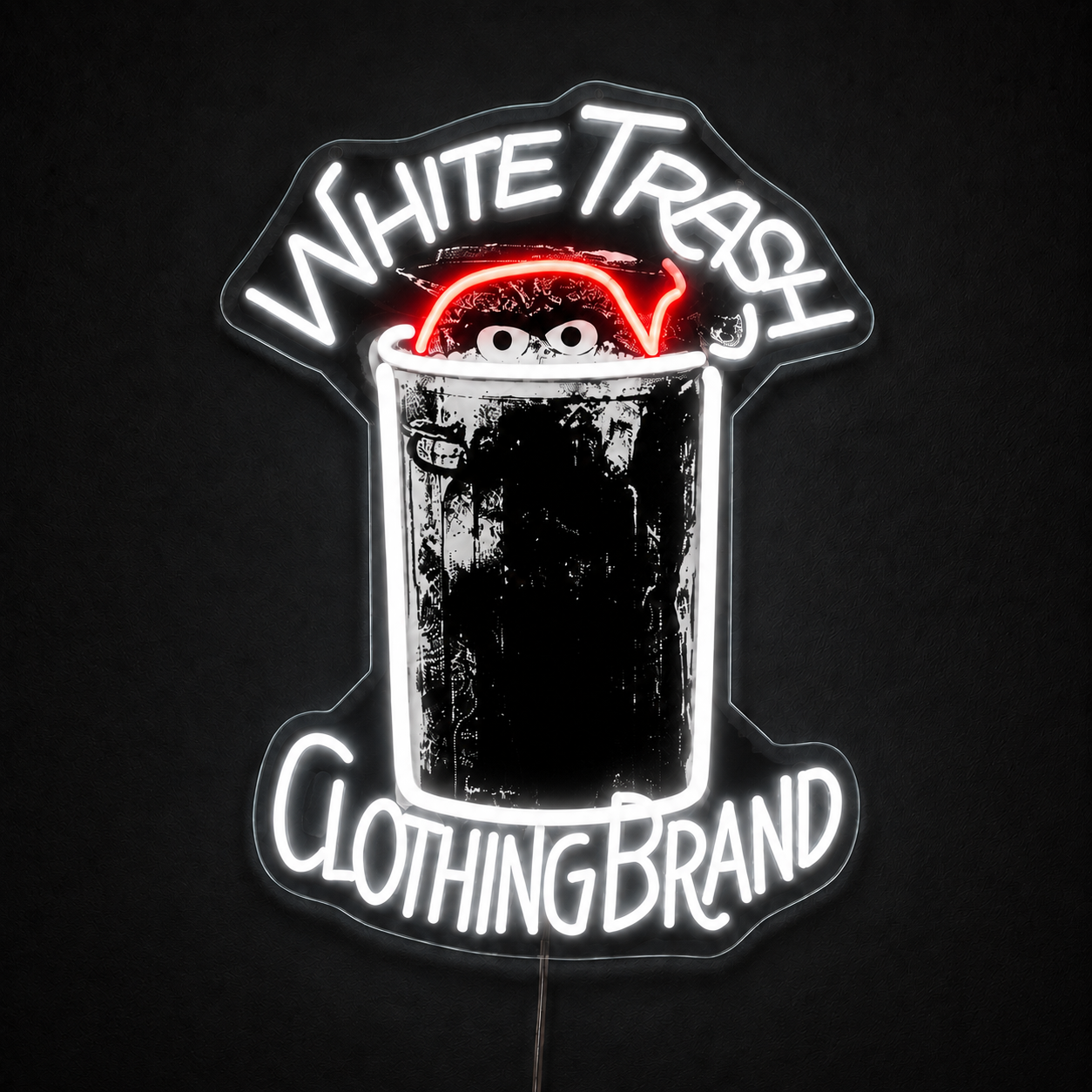 WHITE TRASH Custom LED Neon Sign