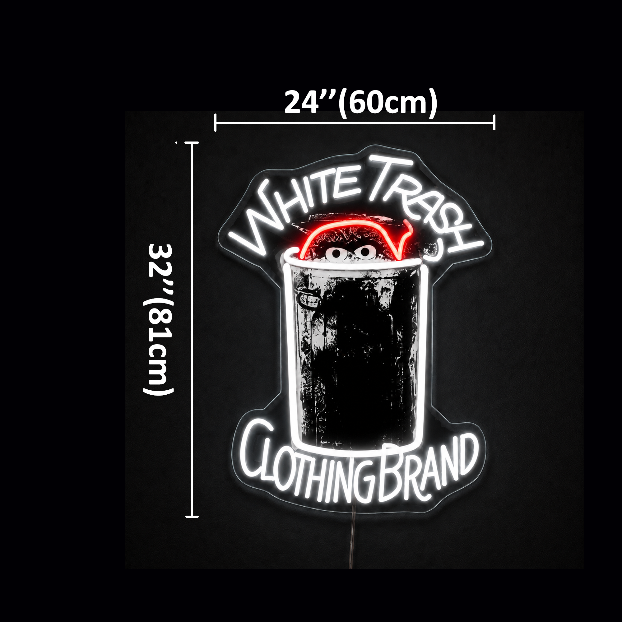 WHITE TRASH Custom LED Neon Sign