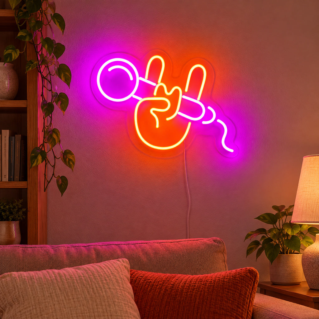 Karaoke Hand Microphone LED Neon Sign image 2
