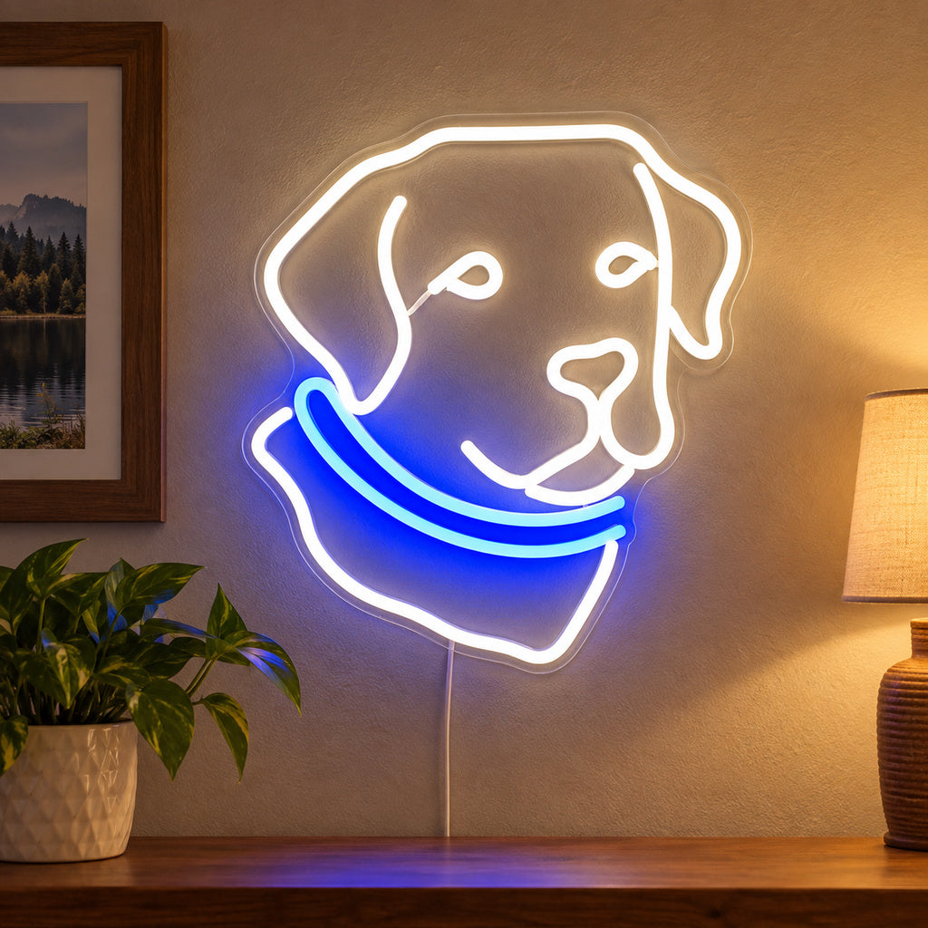 Labrador Retriever Blue Collar LED Neon Sign image 2