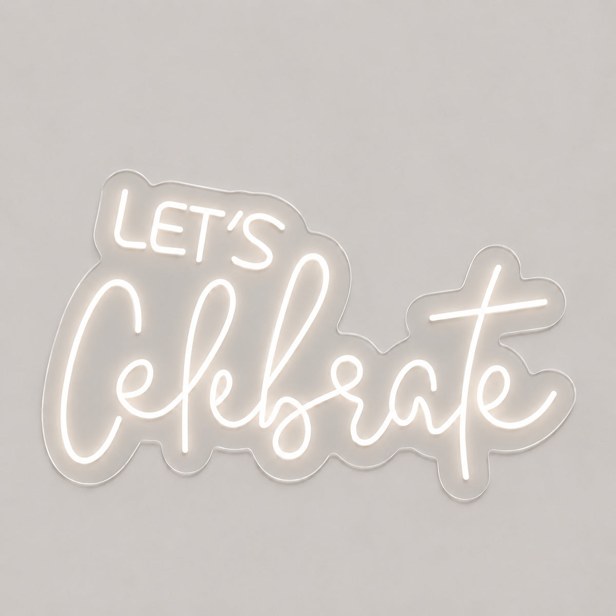 Lets Celebrate White Script LED Neon Sign — image 06