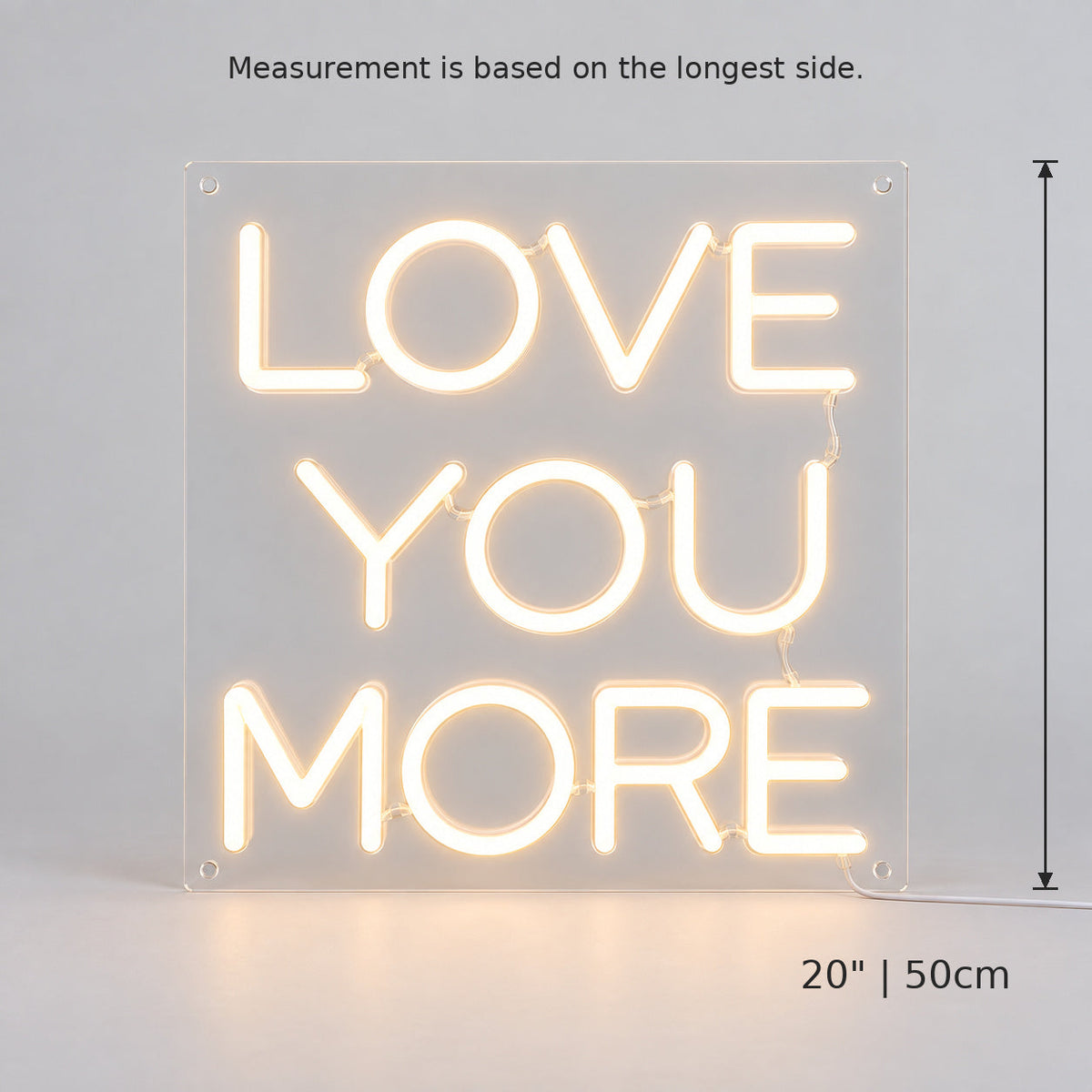 Love You More Warm White LED Neon Sign — image 05