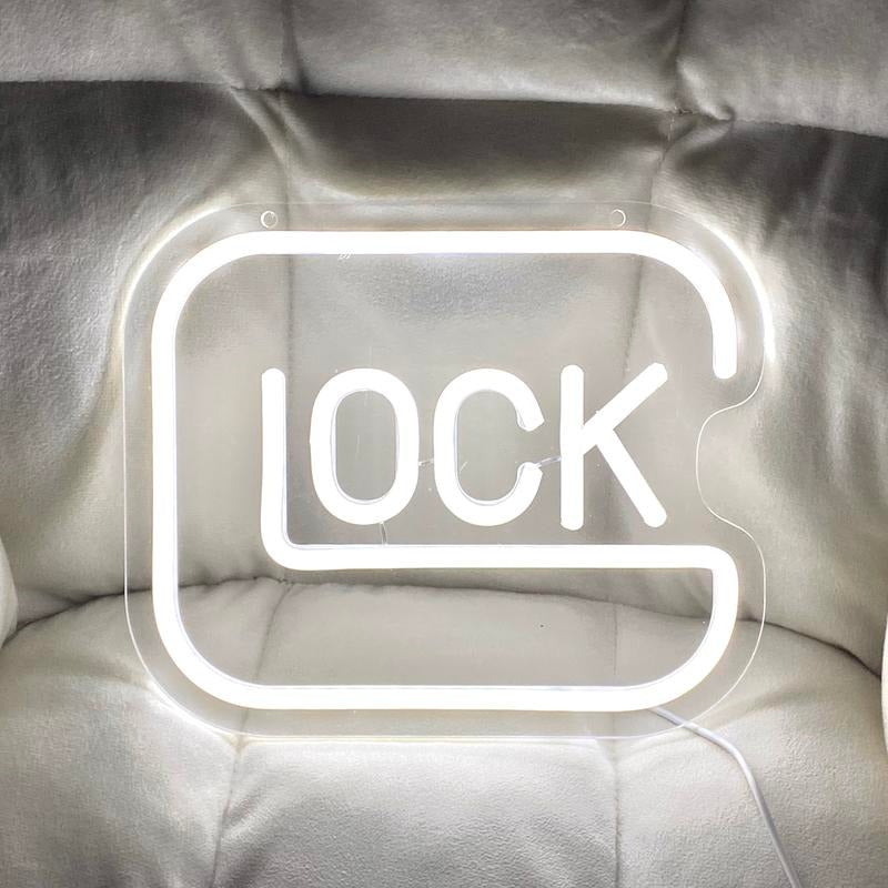 Glock USB LED Neon Sign for Bar Game Room & Man Cave Wall Decor