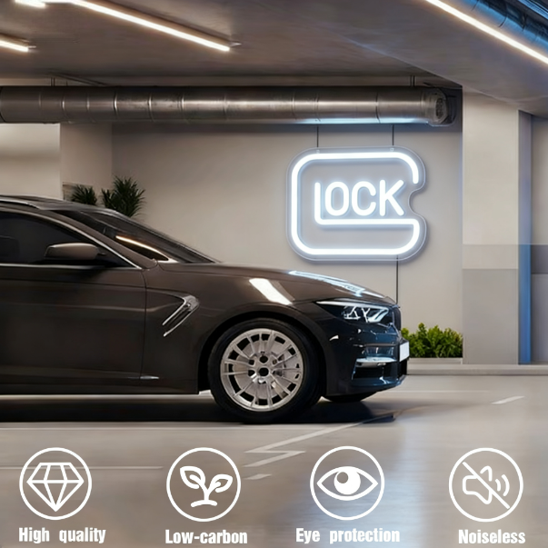 Glock USB LED Neon Sign for Bar Game Room & Man Cave Wall Decor