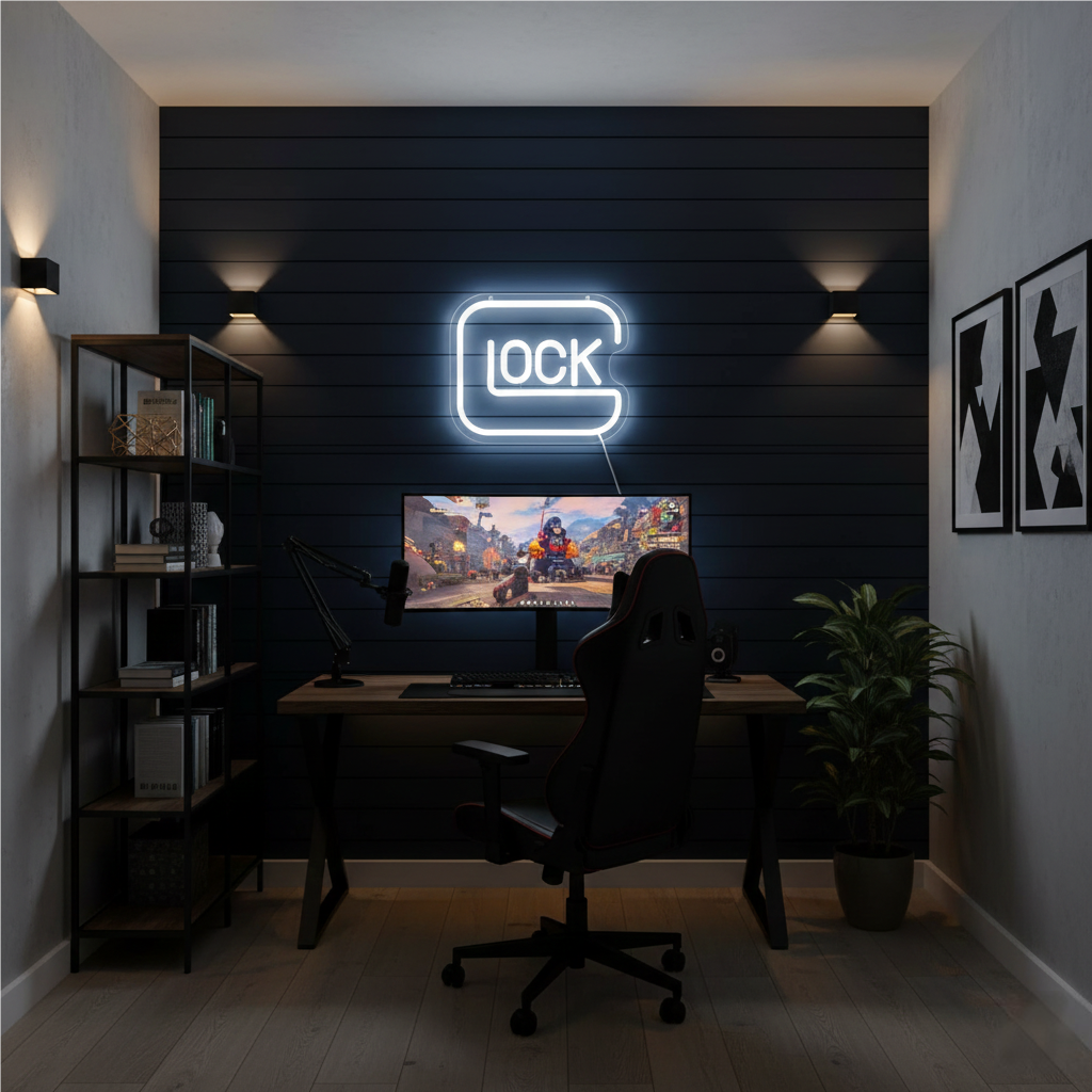 Glock USB LED Neon Sign for Bar Game Room & Man Cave Wall Decor