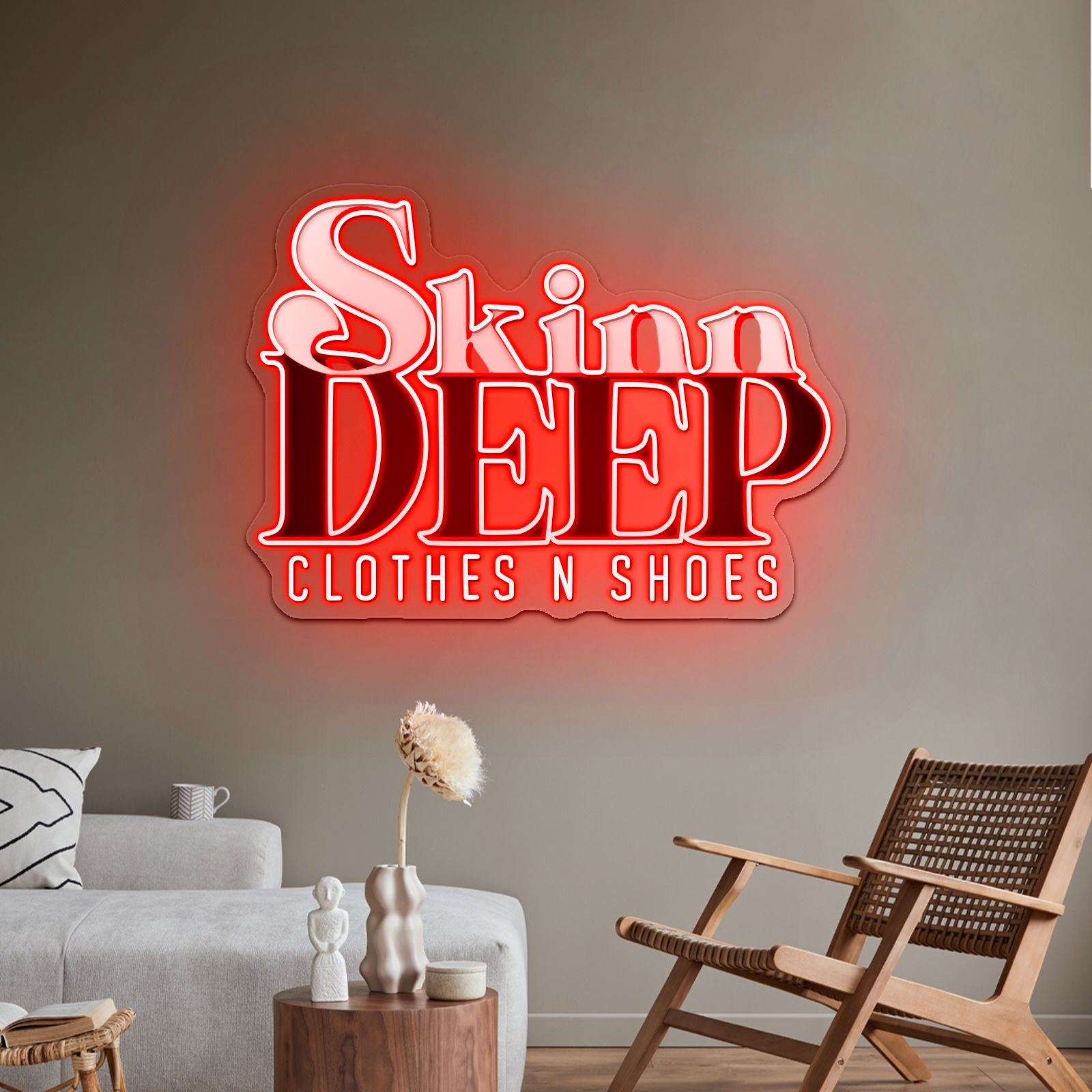Miller's Skinn Deep Clothes N Shoes Custom Led UV Printed Neon Sign