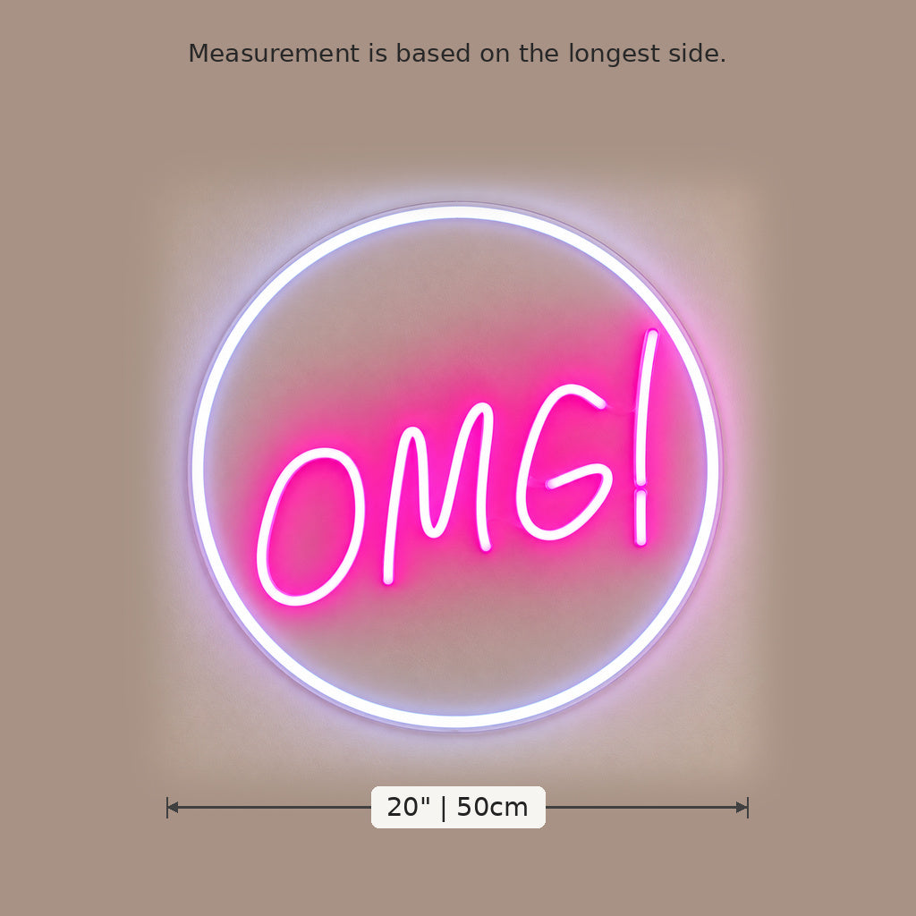 OMG Pink Circular LED Neon Sign image 5