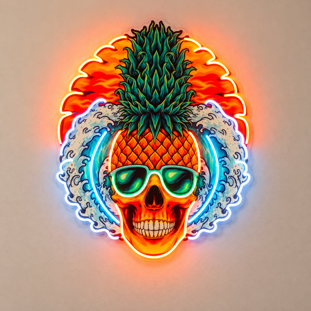Pineapple Skull Sunglasses LED Neon Sign image 6