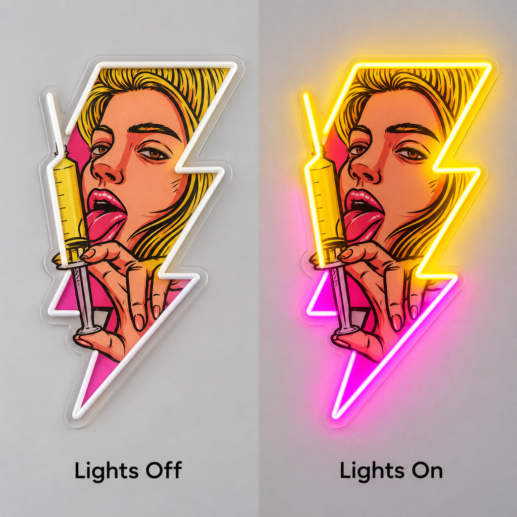 Pop Art Woman Lightning LED Neon Sign image 3