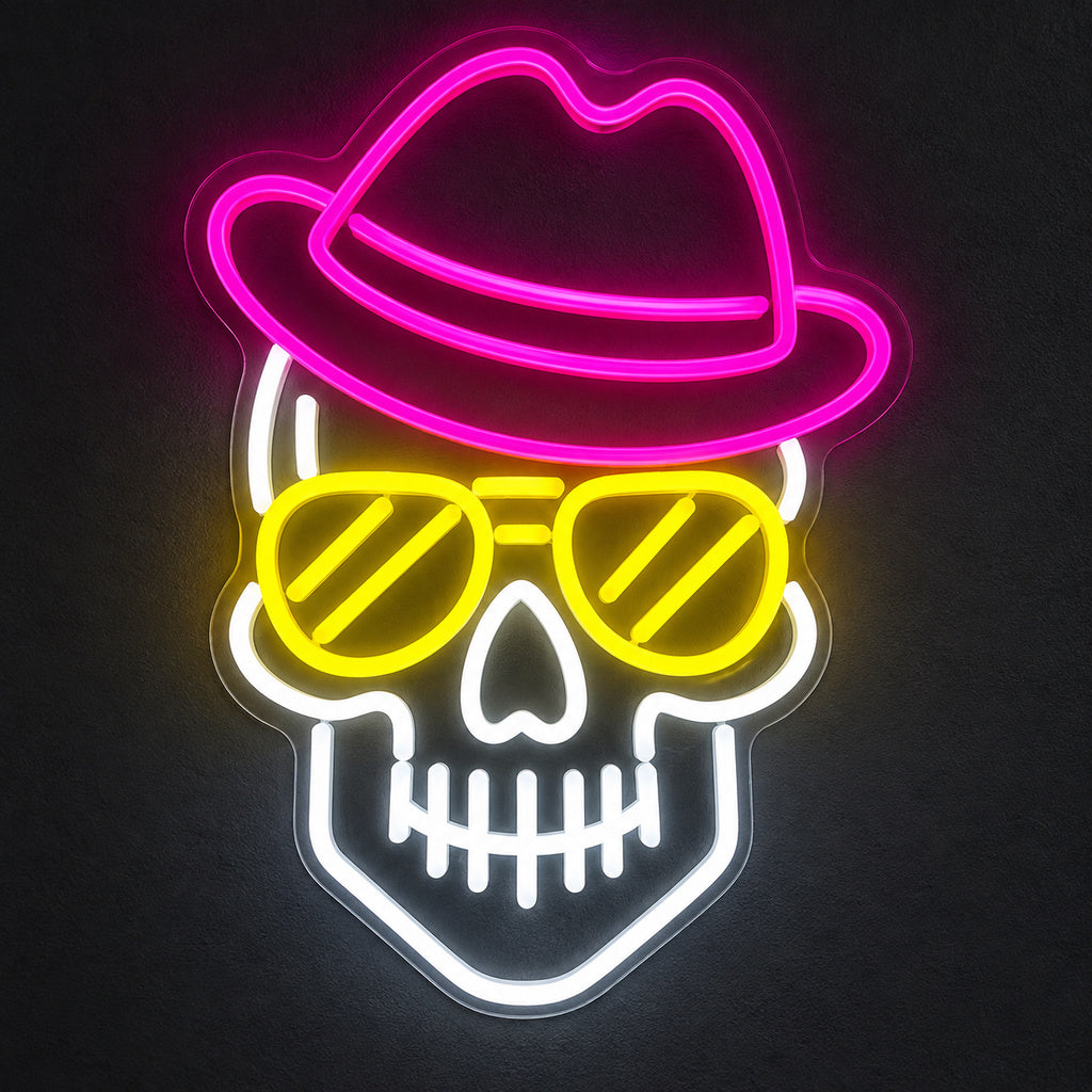 Sombrero Sunglasses Skull LED Neon Sign image 1