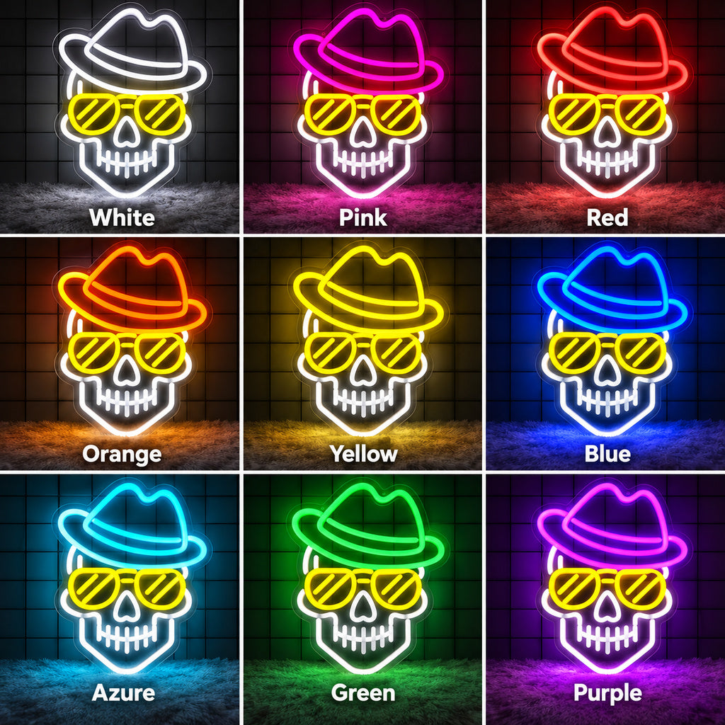 Sombrero Sunglasses Skull LED Neon Sign image 4