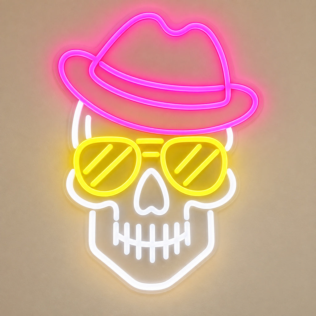 Sombrero Sunglasses Skull LED Neon Sign image 6