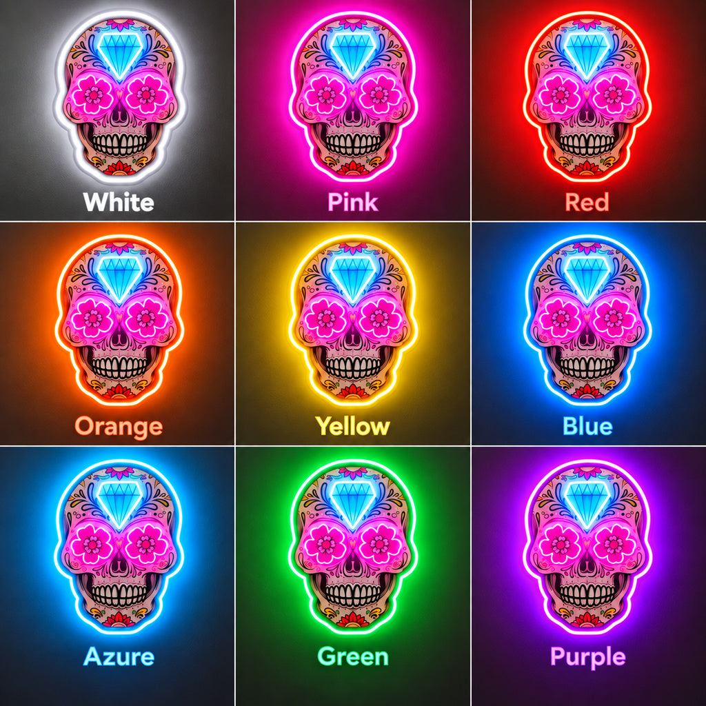 Sugar Skull Diamond LED Neon Sign image 4