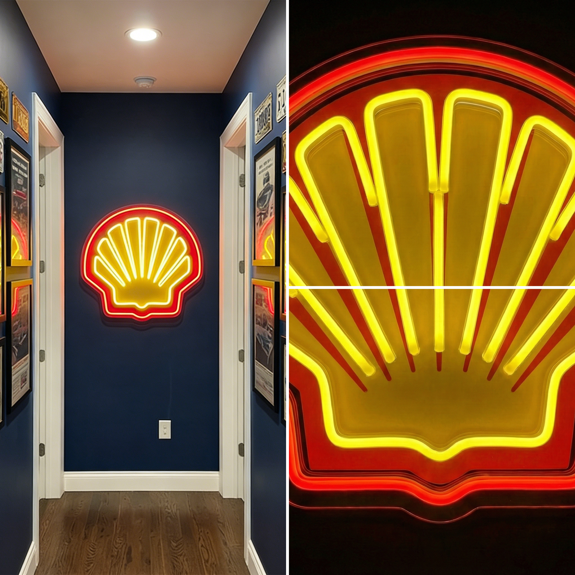 ShineNeon™ Retro Scallop Shell LED Neon Sign - Vintage Garage & Man Cave Wall Art