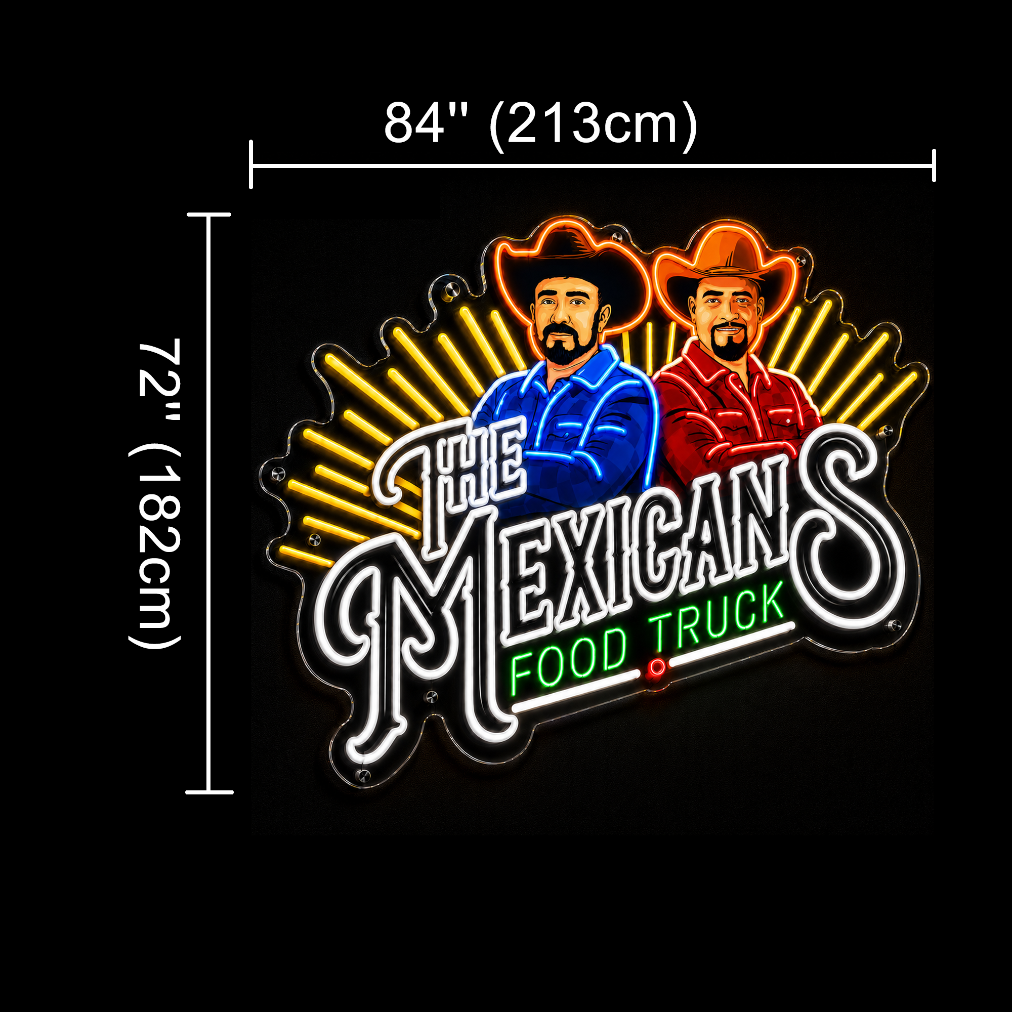 The Mexicans Food Truck Custom Led Neon Sign with 84-inch